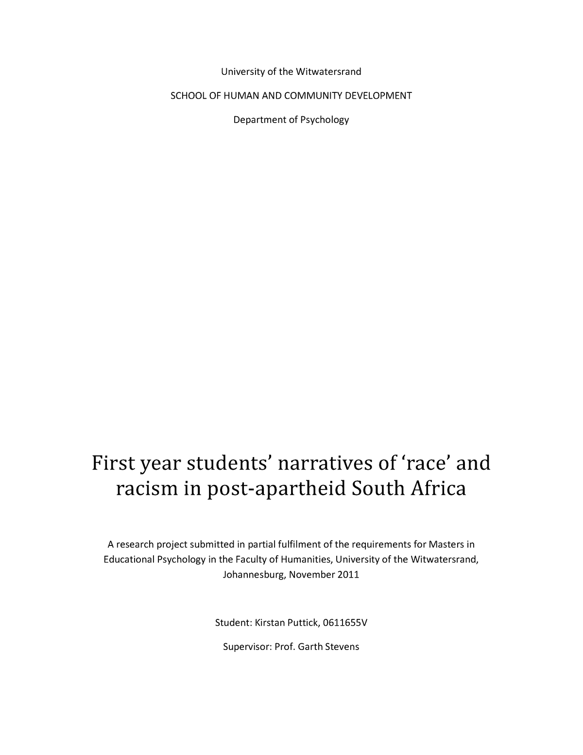 university of witwatersrand thesis repository