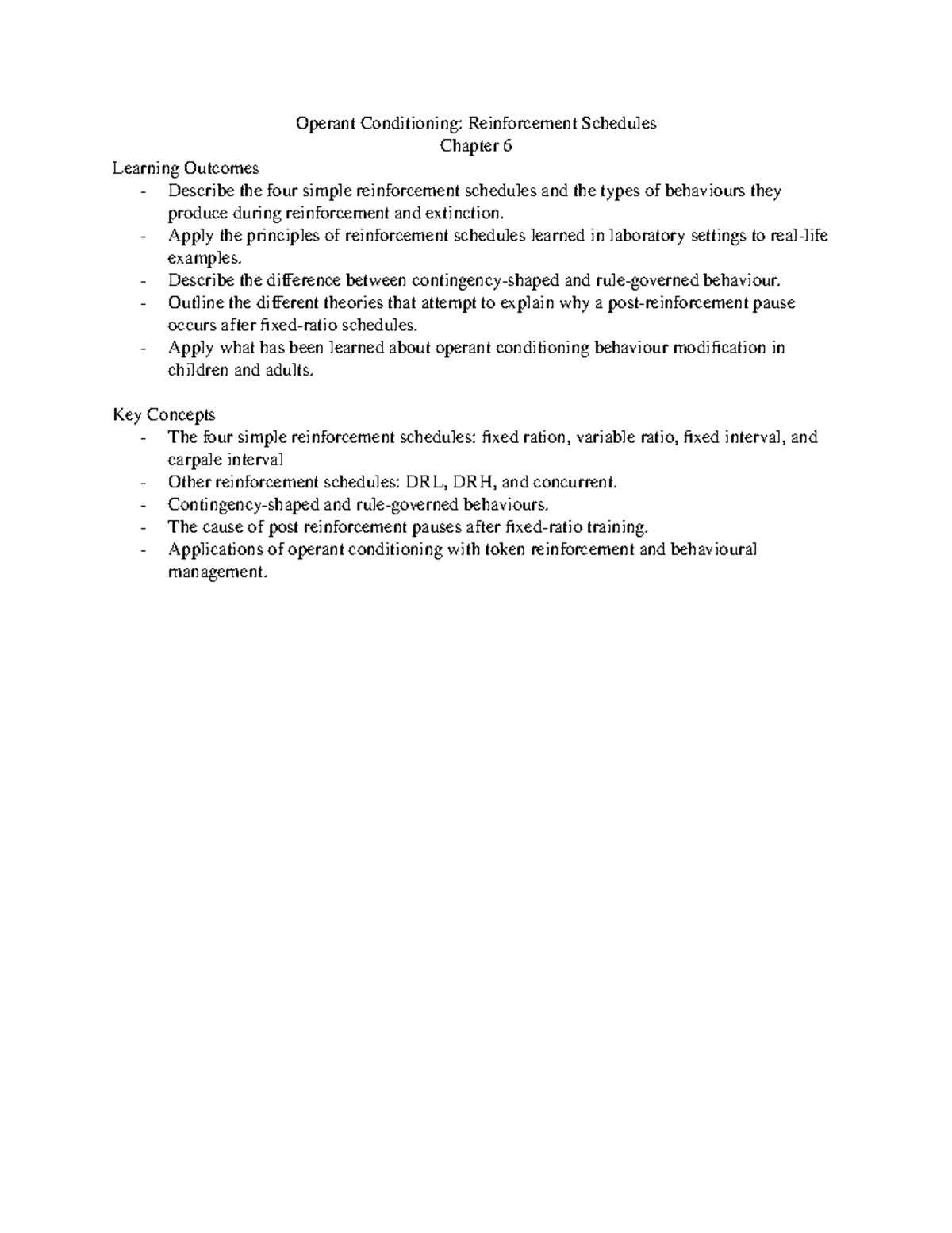 Module 6 Chapter 6 - textbook notes - Operant Conditioning ...