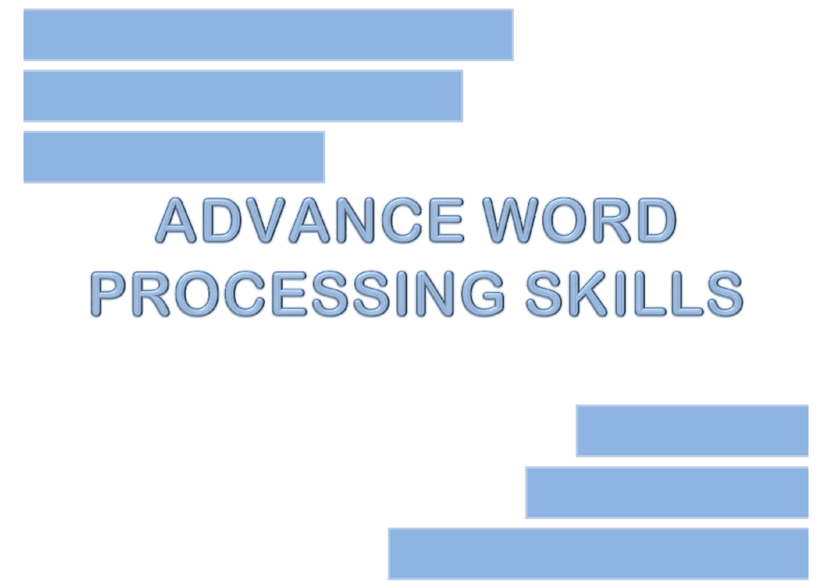 Lesson-4- Etech - lessons - ADVANCE WORD PROCESSING SKILLS ADVANCE WORD ...