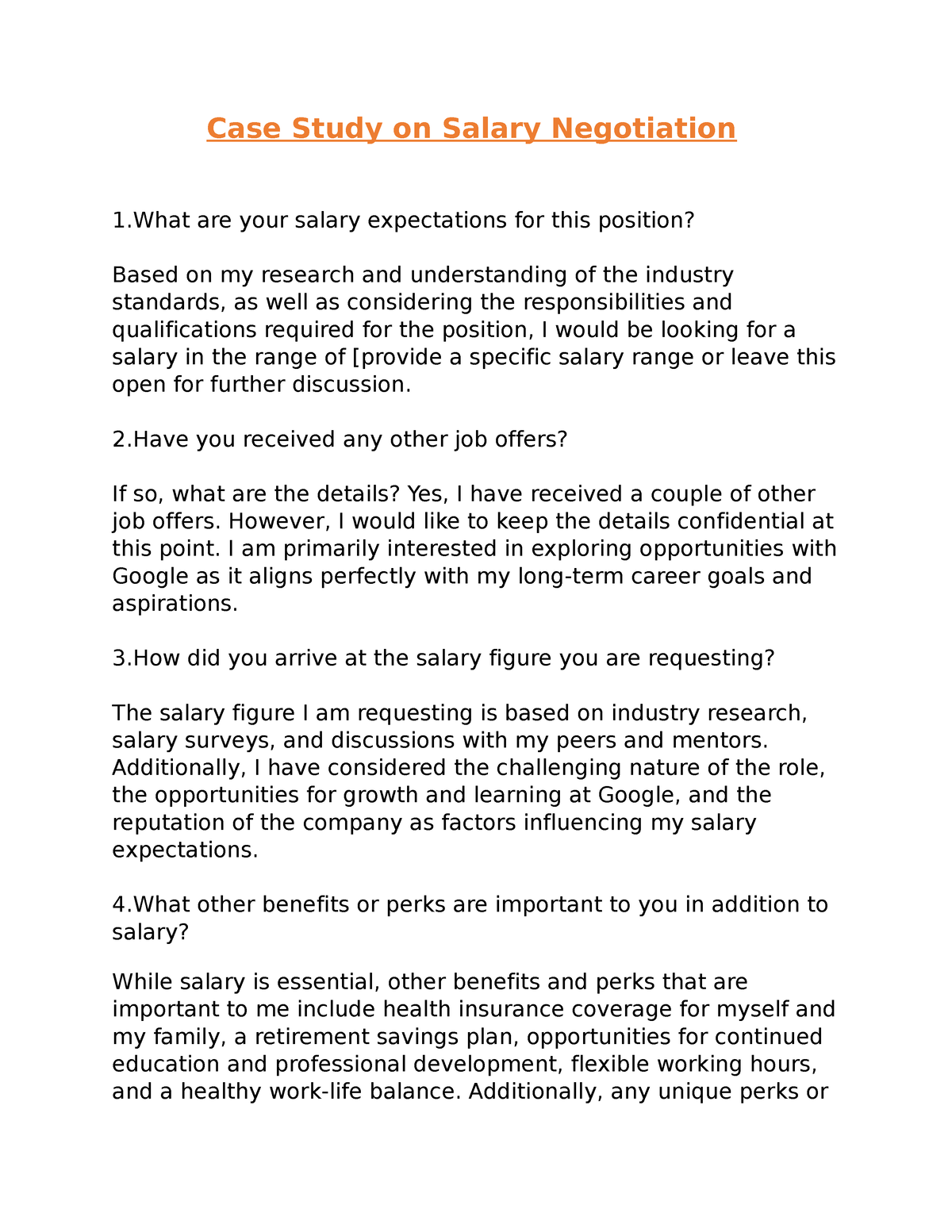 case study salary negotiation