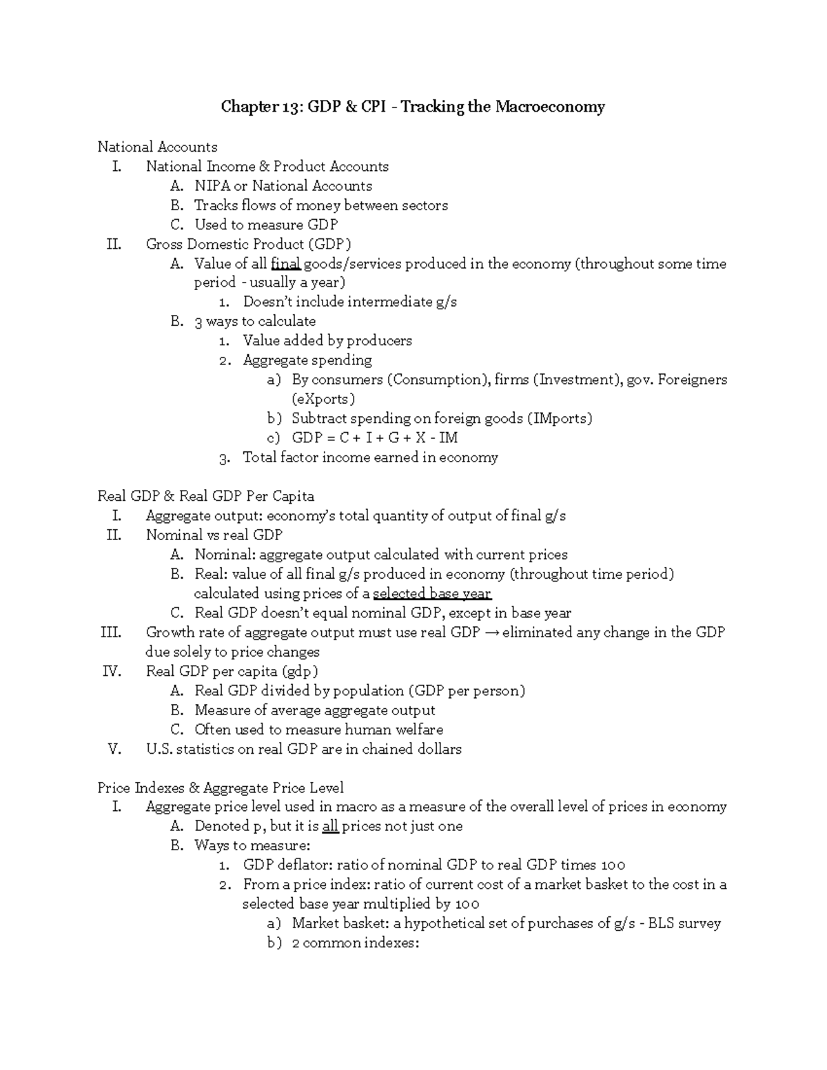ECON 224 - Chapter 13 (GDP and the CPI - Tracking the Macroeconomy ...
