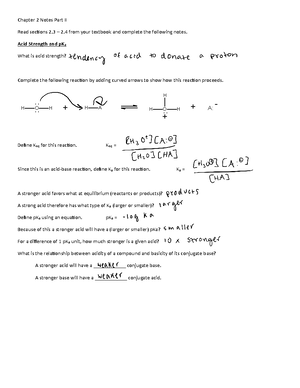Organic Chemistry Chapter 1 Part 2 Notes - Chapter 1 Notes Part II Read ...