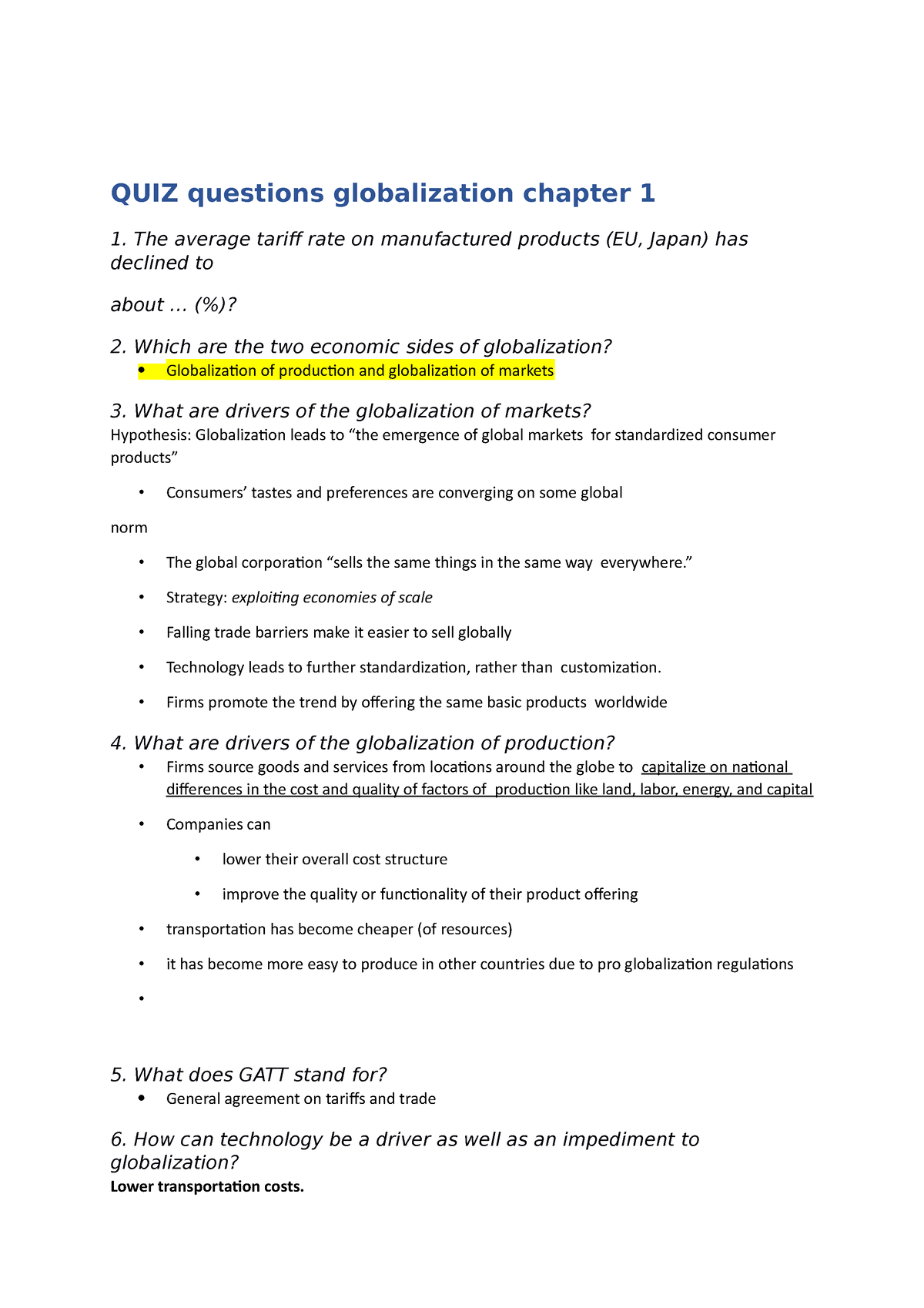 6 04 quiz homework economics of globalization