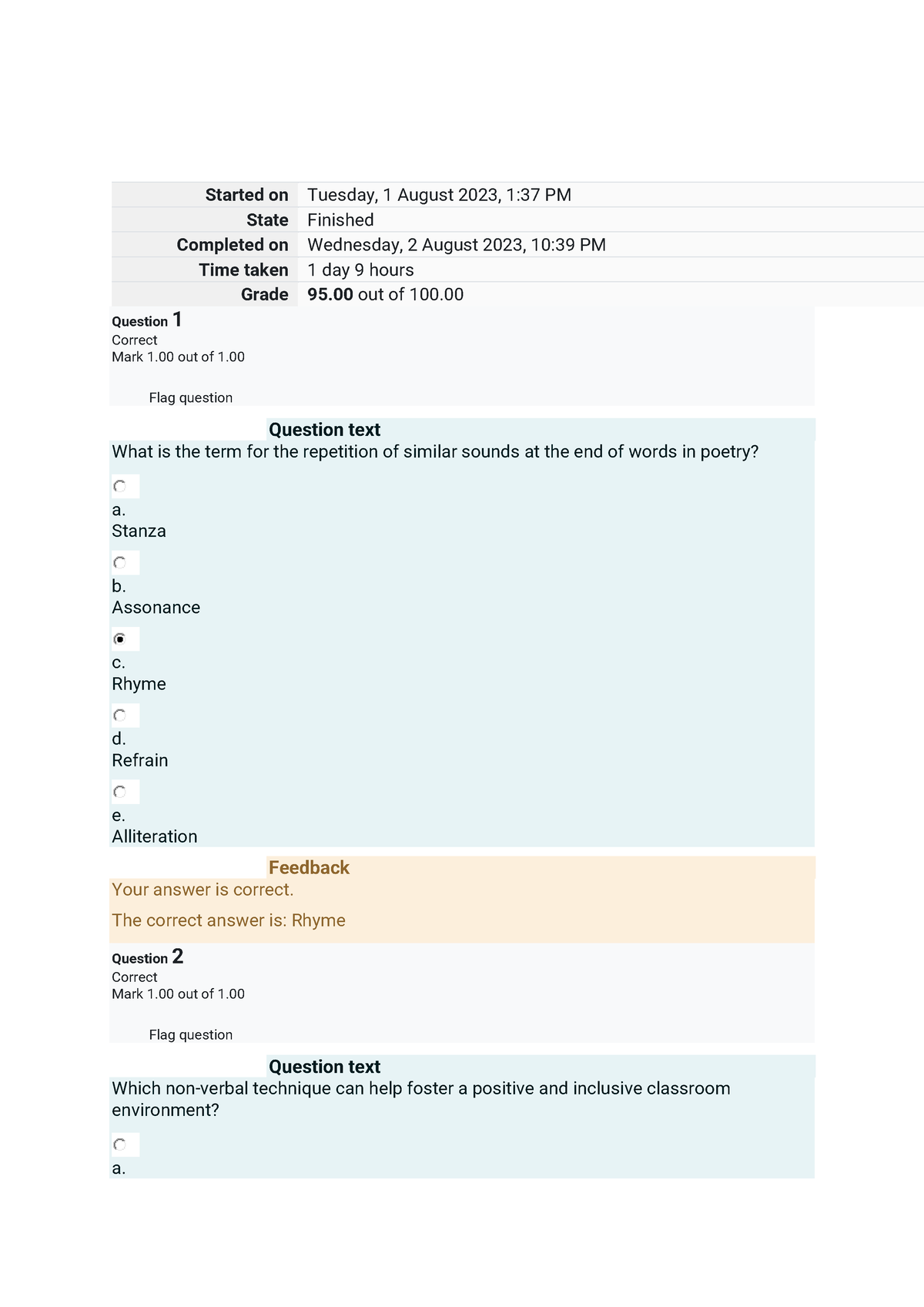 Tmn3701 Assignmnt 4 Quiz - Started On Tuesday, 1 August 2023, 1:37 PM ...