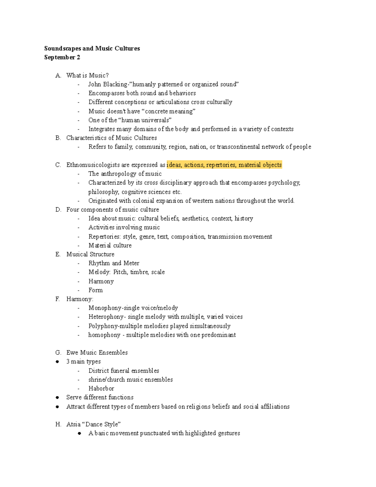 Music Culture - lecture notes on unit one - Soundscapes and Music ...