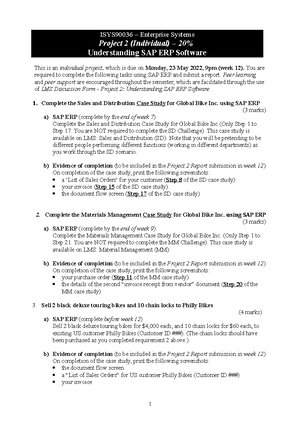 Project 1 (Group) - Analysis of Enterprise Systems Case Studies-2 ...