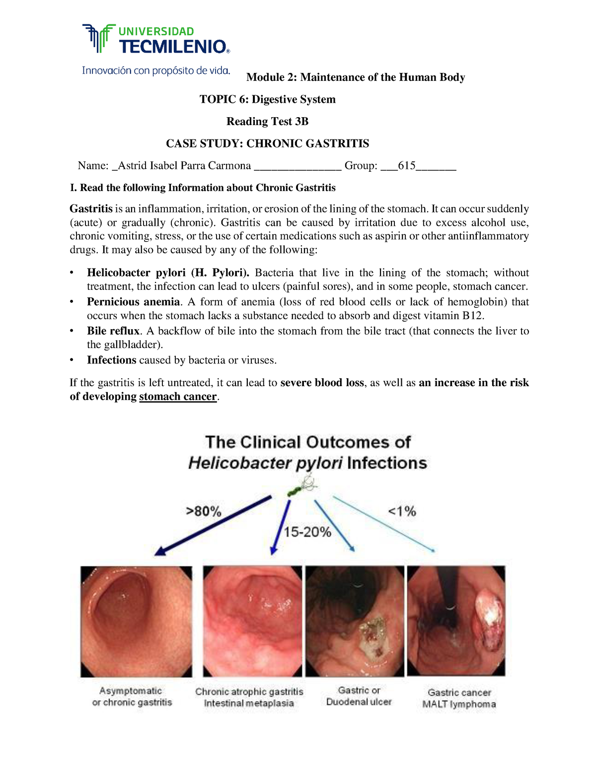 case study of gastritis