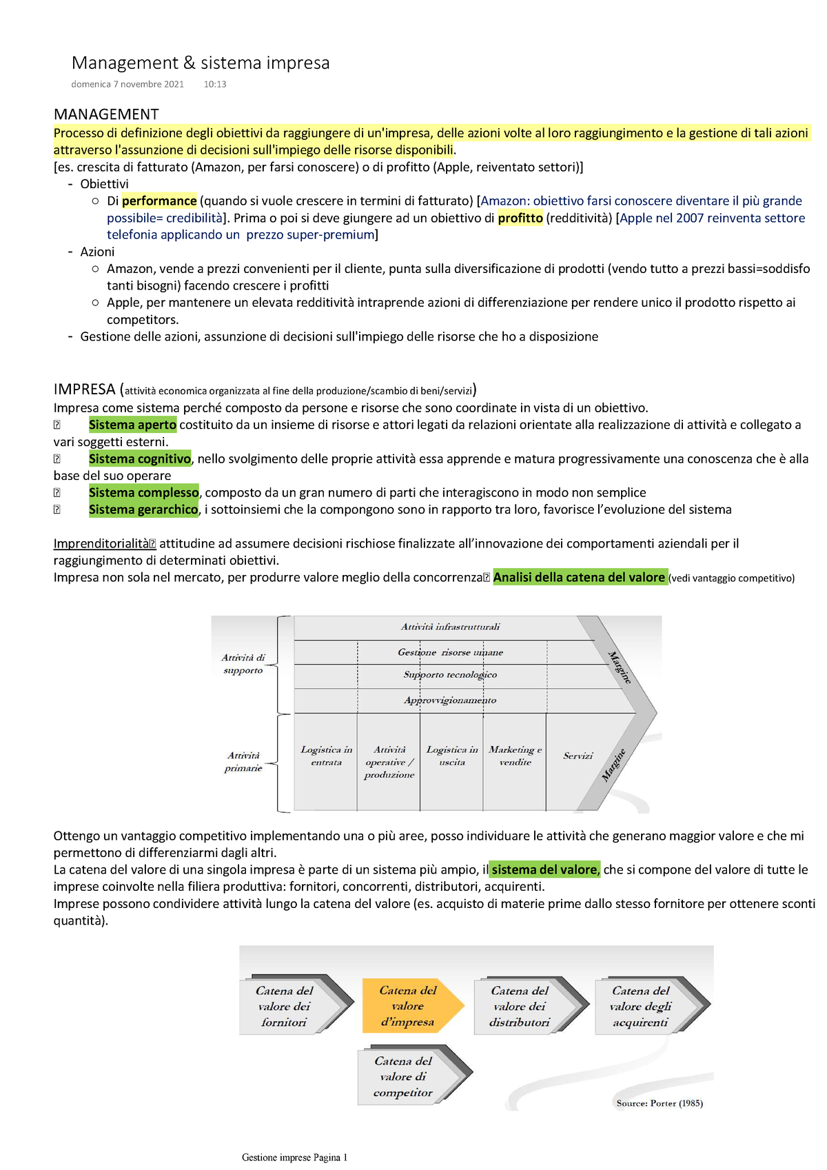 impresa e management - MANAGEMENT Processo di definizione degli ...