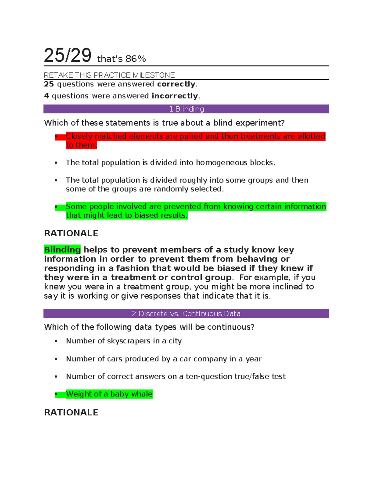 MAT 240 Milestone 1 Practice Answers - 25/29 that's 86% RETAKE THIS ...