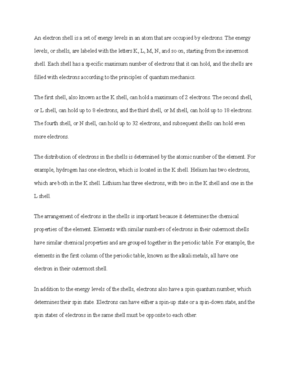 Electron Shell Levels Lecture Notes An electron shell is a set of