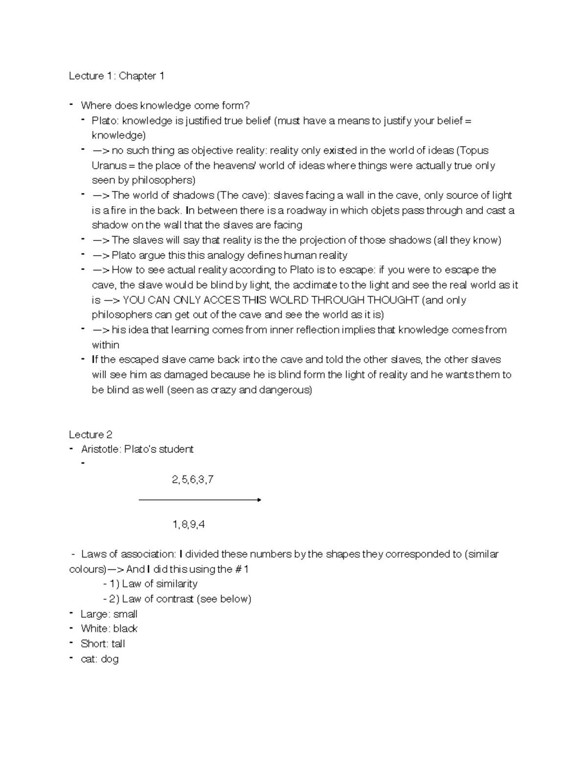 All lectures notes including slide information and information given by ...