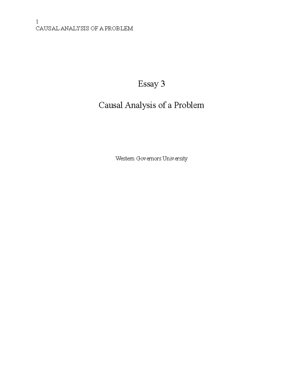 C455 Task 3 - Causal Analysis Of A Problem - CAUSAL ANALYSIS OF A ...