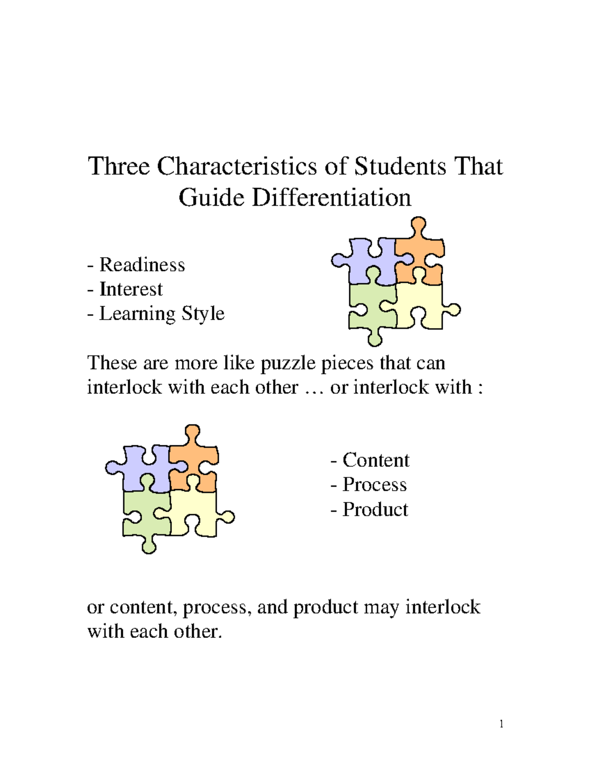 Guide DI 1 Three Student Characteristics - Three Characteristics of ...