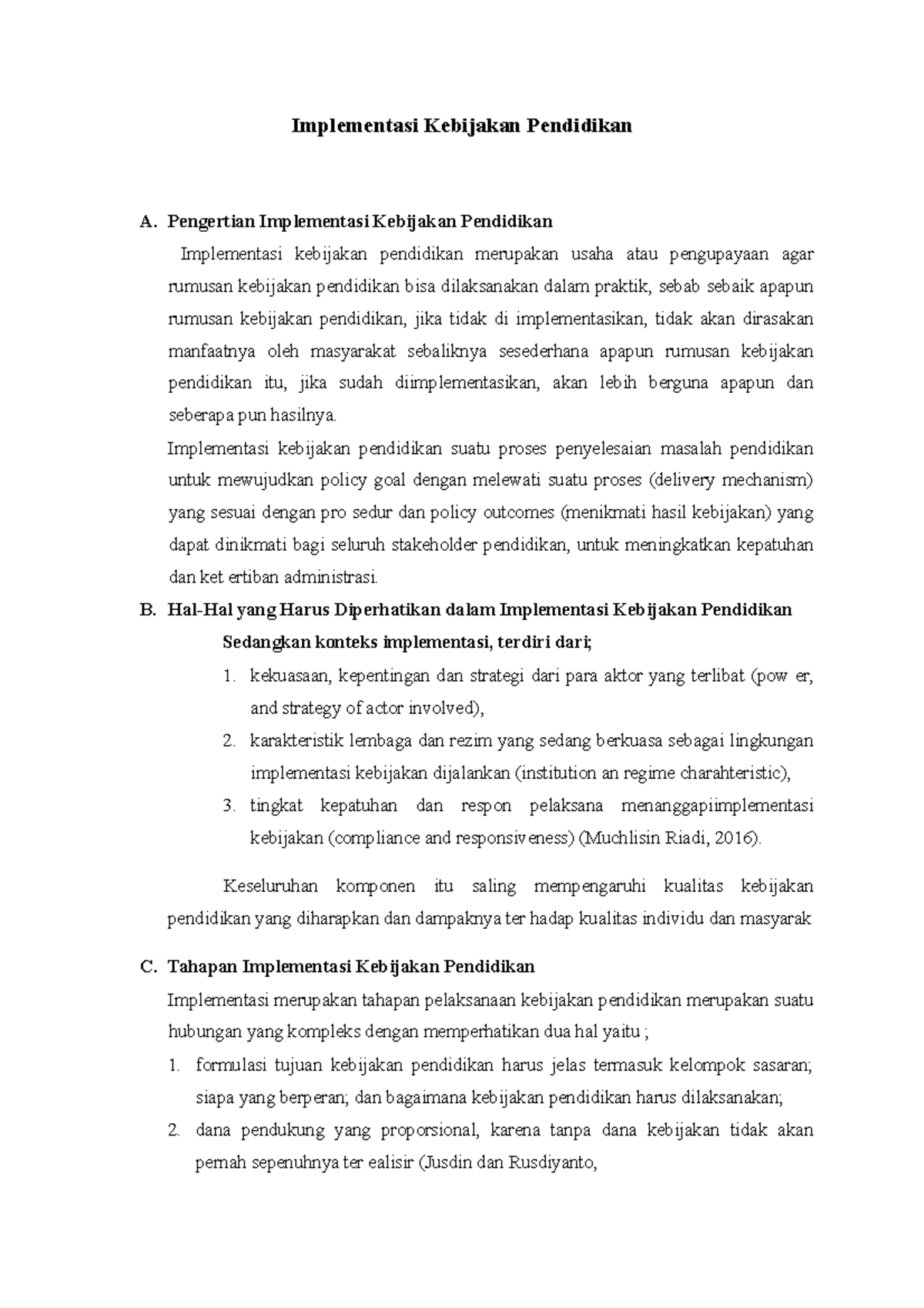 Pengertian Implementasi Kebijakan Pendidikan - Implementasi Kebijakan ...