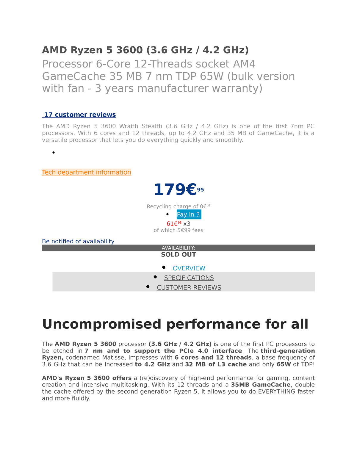 Intel Core i5-13600KF (3.5 GHz / 5.1 GHz) - Processor - LDLC 3