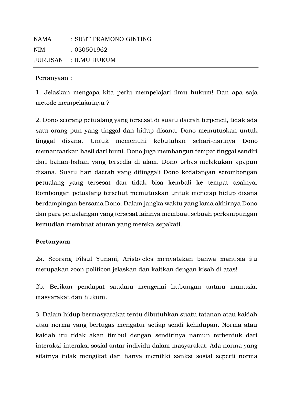 Tugas 1 Hukum Administrasi Negara - NAMA : SIGIT PRAMONO GINTING NIM ...