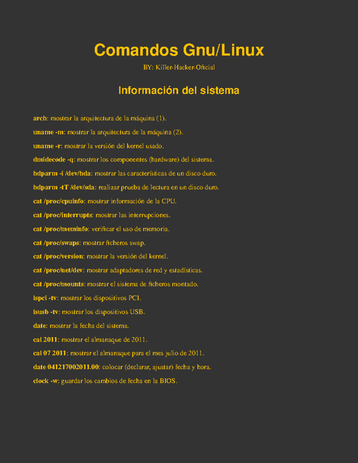 Comandos linux principiantes - Comandos Gnu/Linux BY: Killer-Hacker ...