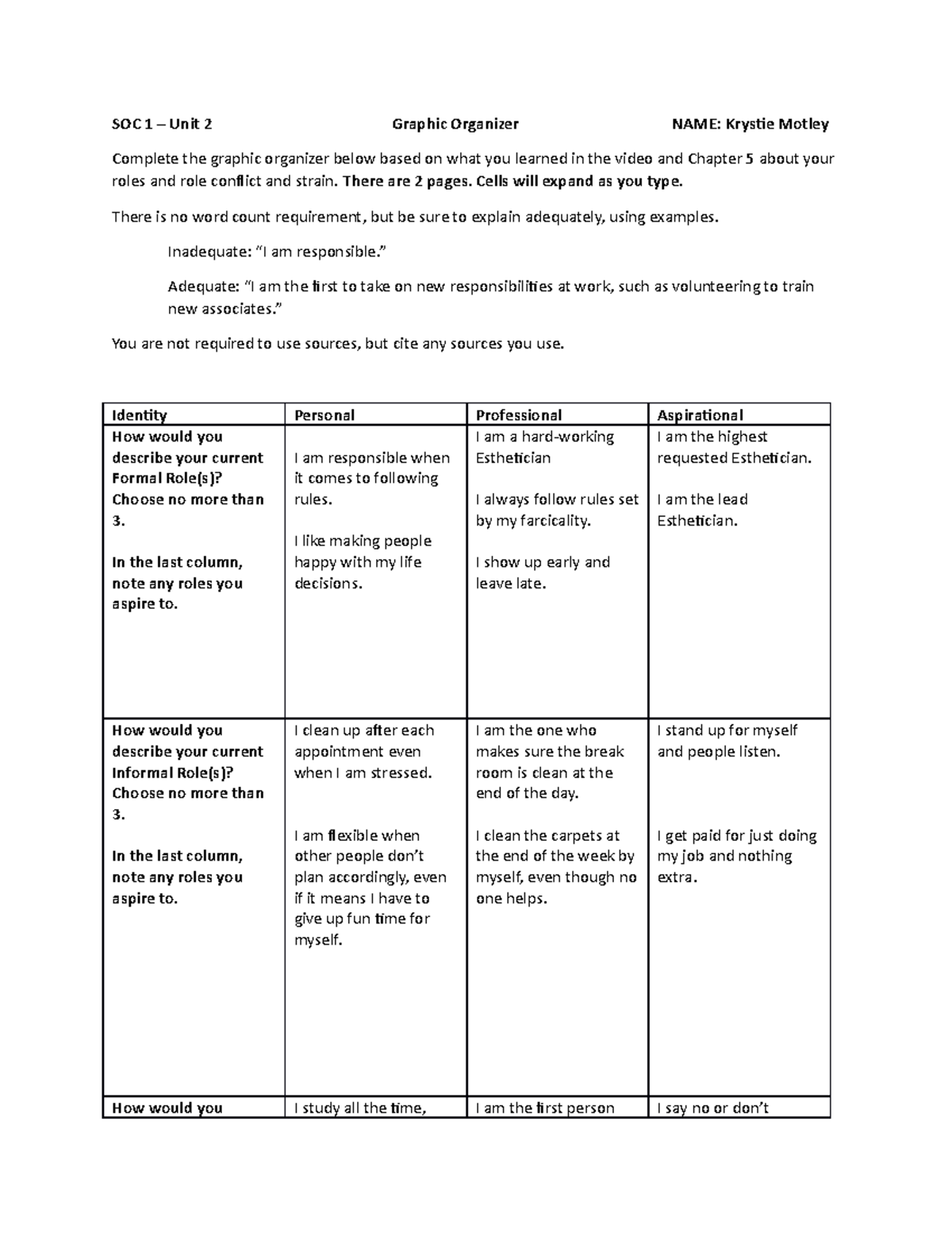 Soc1 Graphic Organizer Unit 2 HW SOC 1 Unit 2 Graphic Organizer