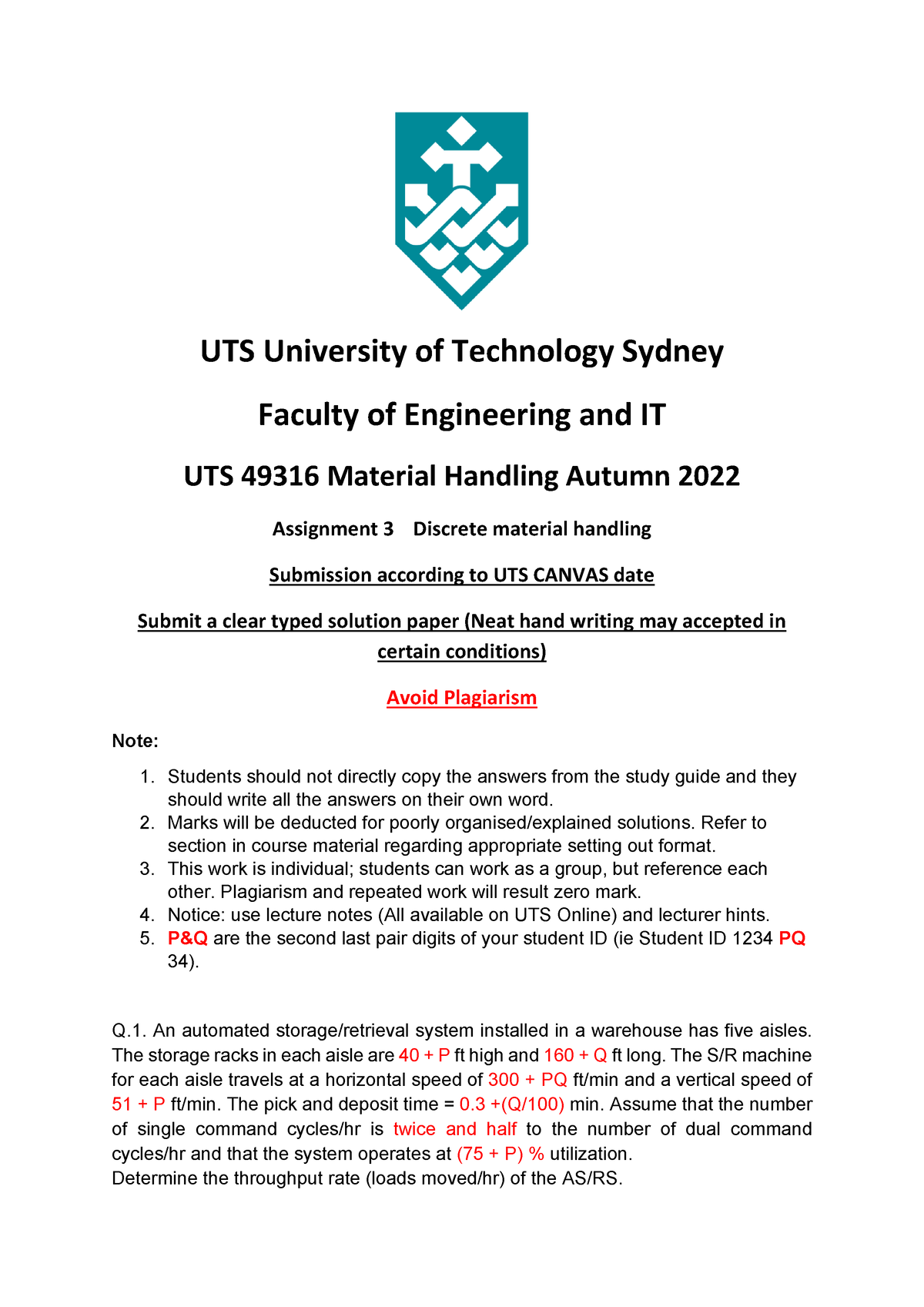 assignment question autumn 2022