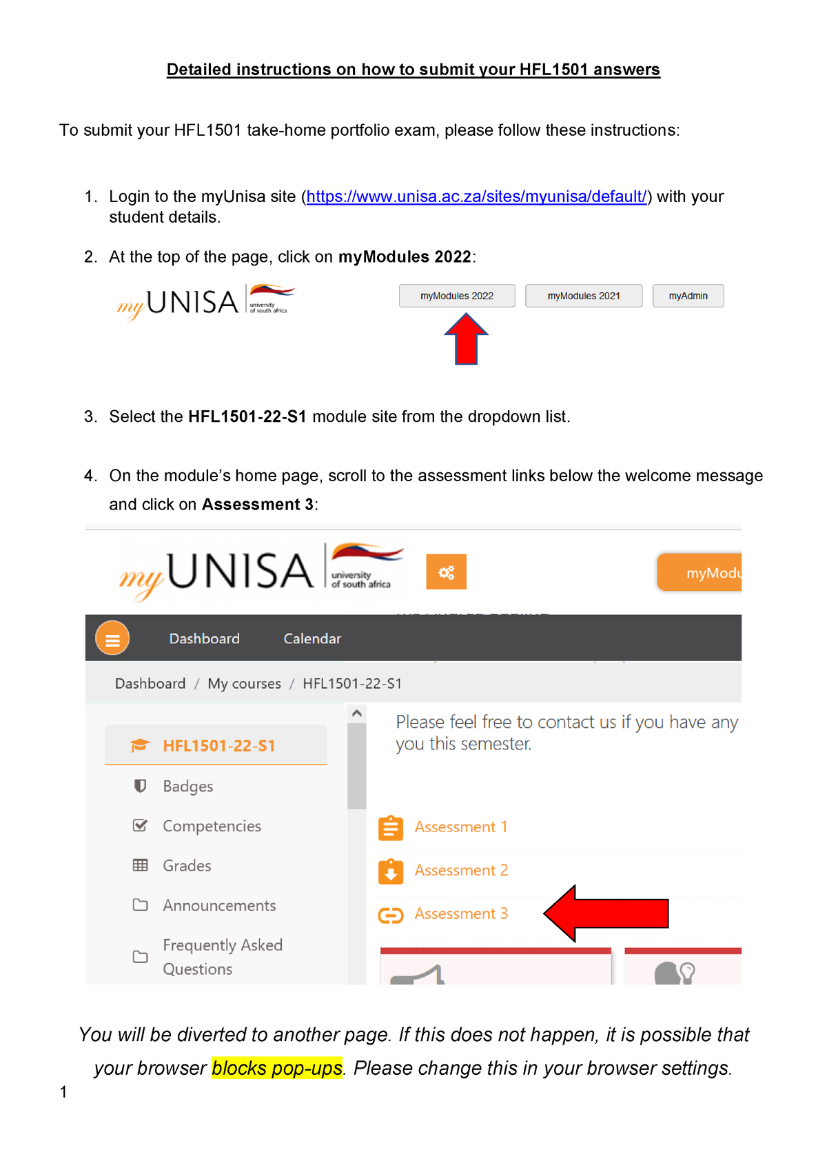 how to check my assignment on myunisa