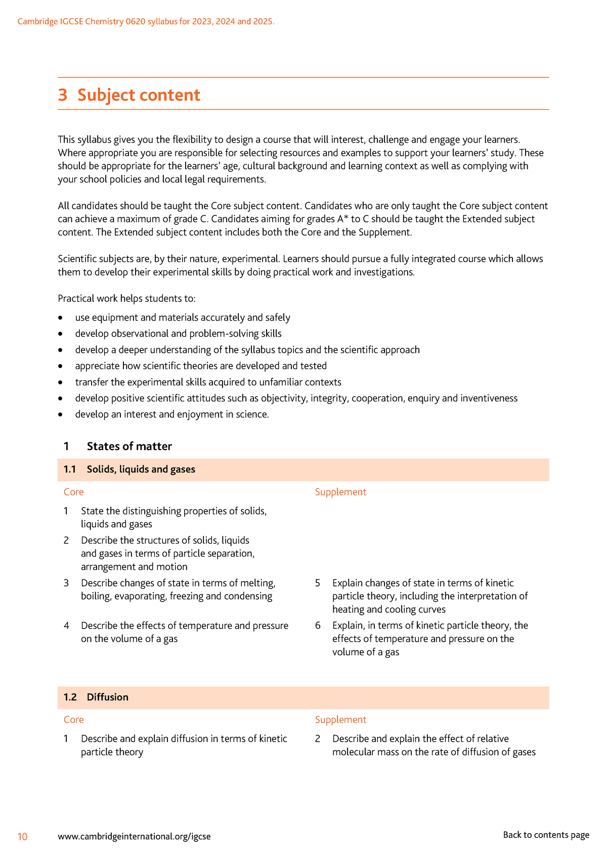 Chemistry- Syllabus - Cambridge IGCSE Chemistry 0620 Syllabus For 2023 ...