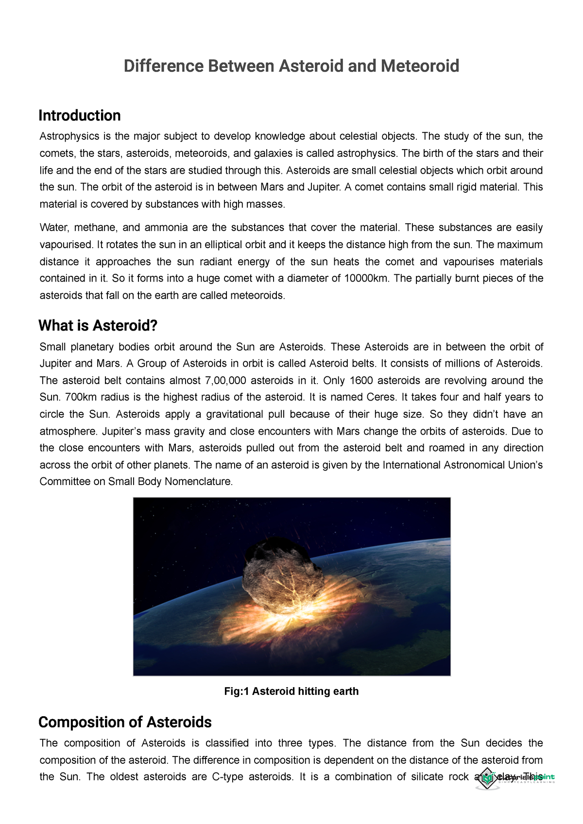 Difference Between Asteroid And Meteoroid - Difference Between Asteroid ...