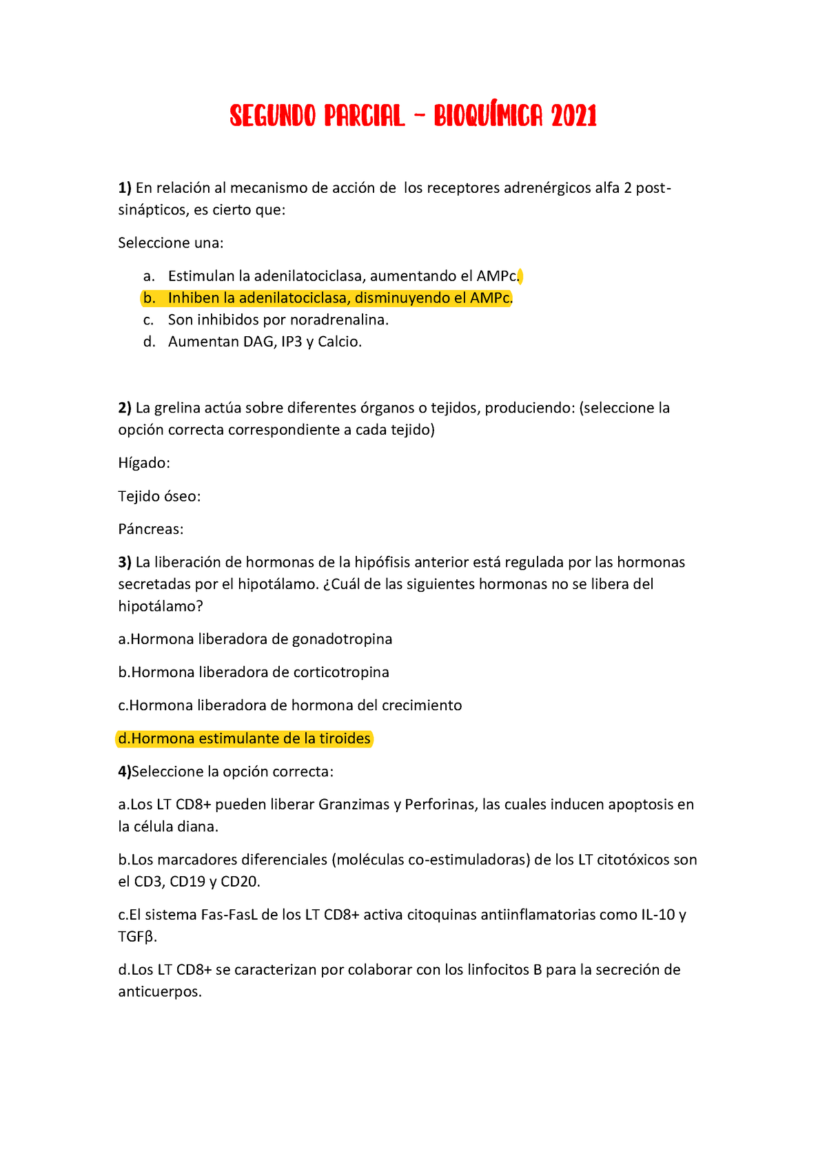 Segundo Parcial Bioqu Mica Segundo Parcial Bioqu Mica En Relaci N Al