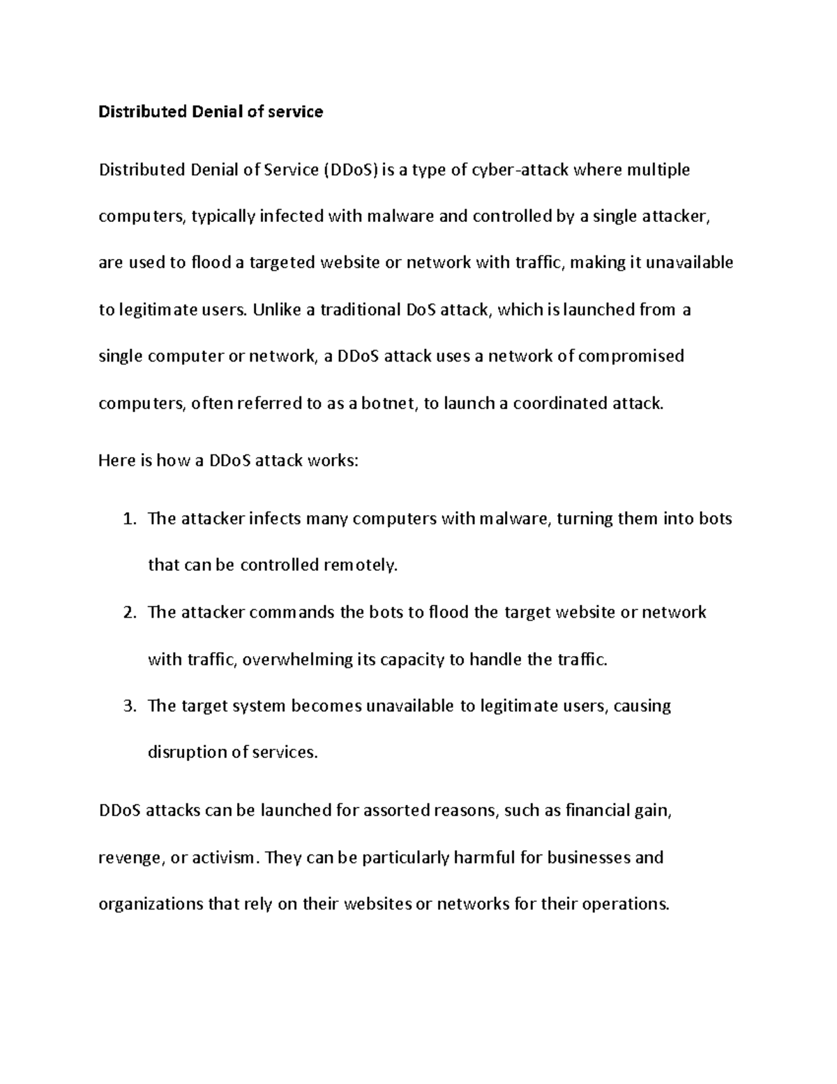 Document 29 (10) - Bob - Distributed Denial of service Distributed ...