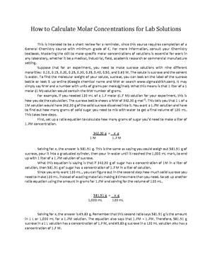 Percent Solutions - Study Material - How to Calculate Percent Weight to ...