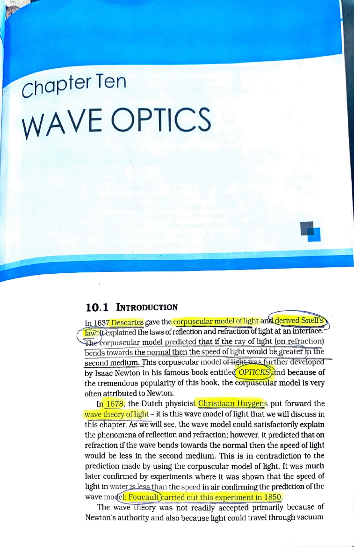 Wave-Optics - 12 physics - Chapter Ten WAVE OPTICS 10 INTRODUCTION In ...
