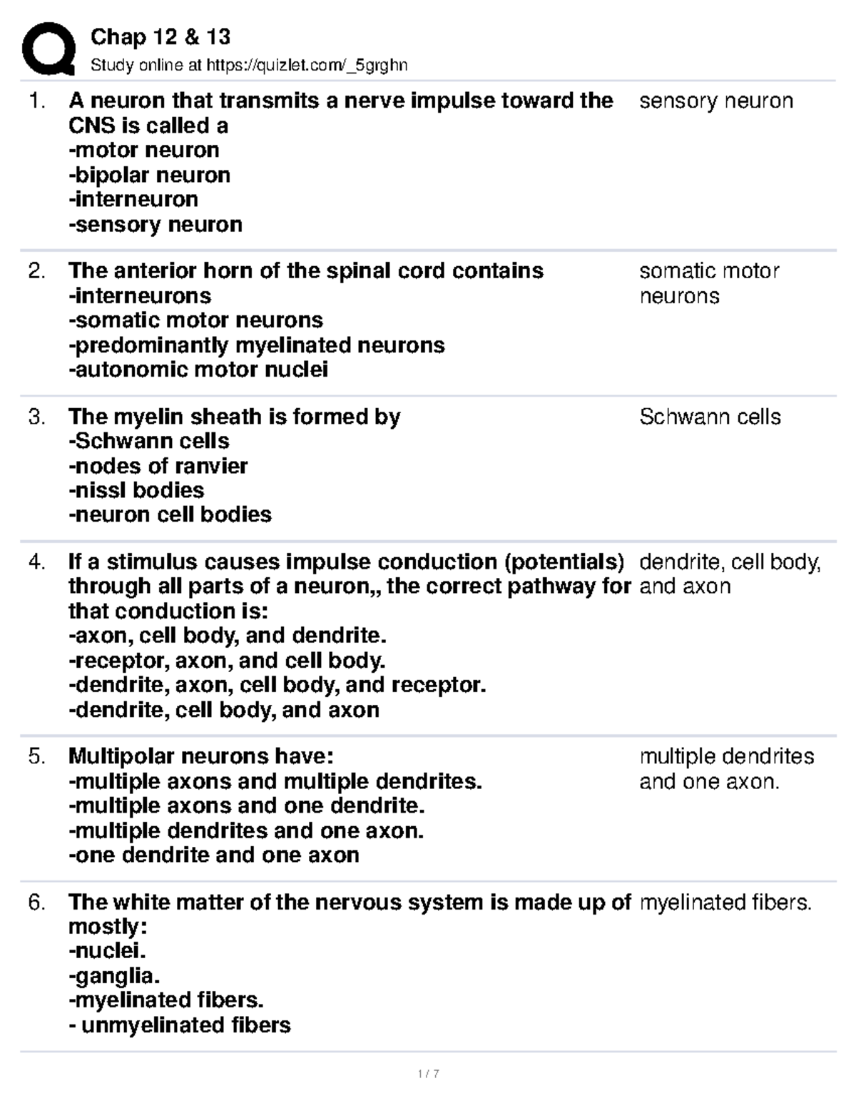 Exam 4 part - Exam question and answers - Study online at quizlet ...