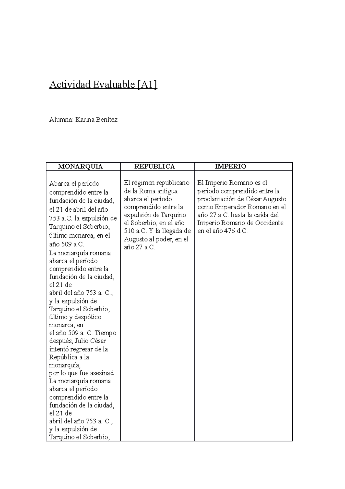 Actividad Evaluable [A1] - Actividad Evaluable [A1] Alumna: Karina ...