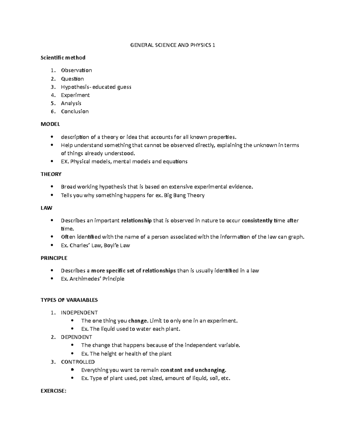 Gen Science and Physics 1 - GENERAL SCIENCE AND PHYSICS 1 Scientific ...