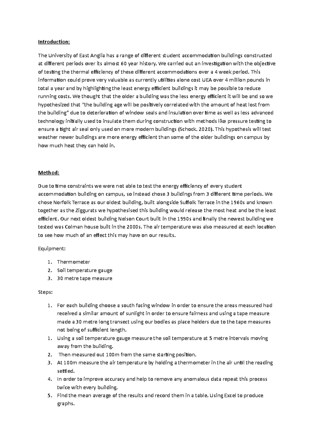 Heat loss vs building age - Introduction: The University of East Anglia ...