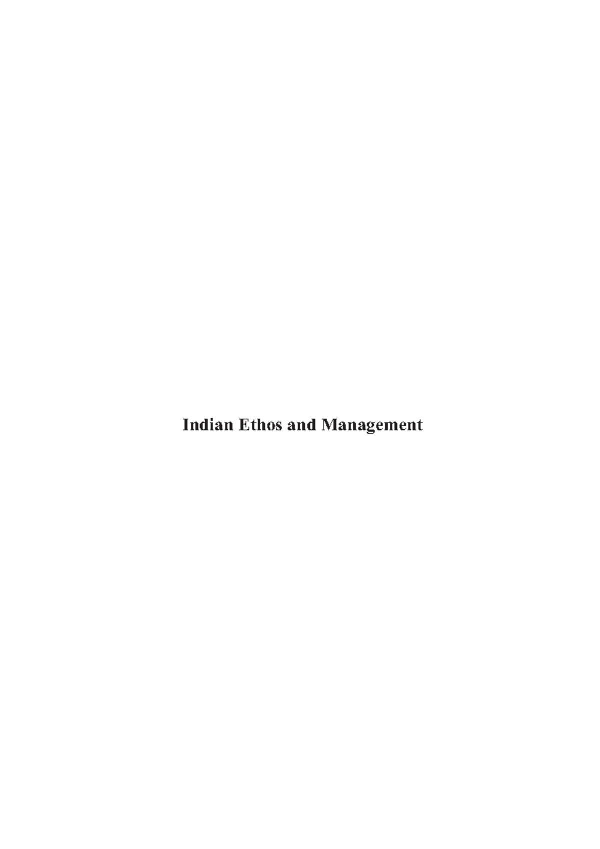 Indian Ethos and Management - Indian Ethos and Management I/JNU OLE ...