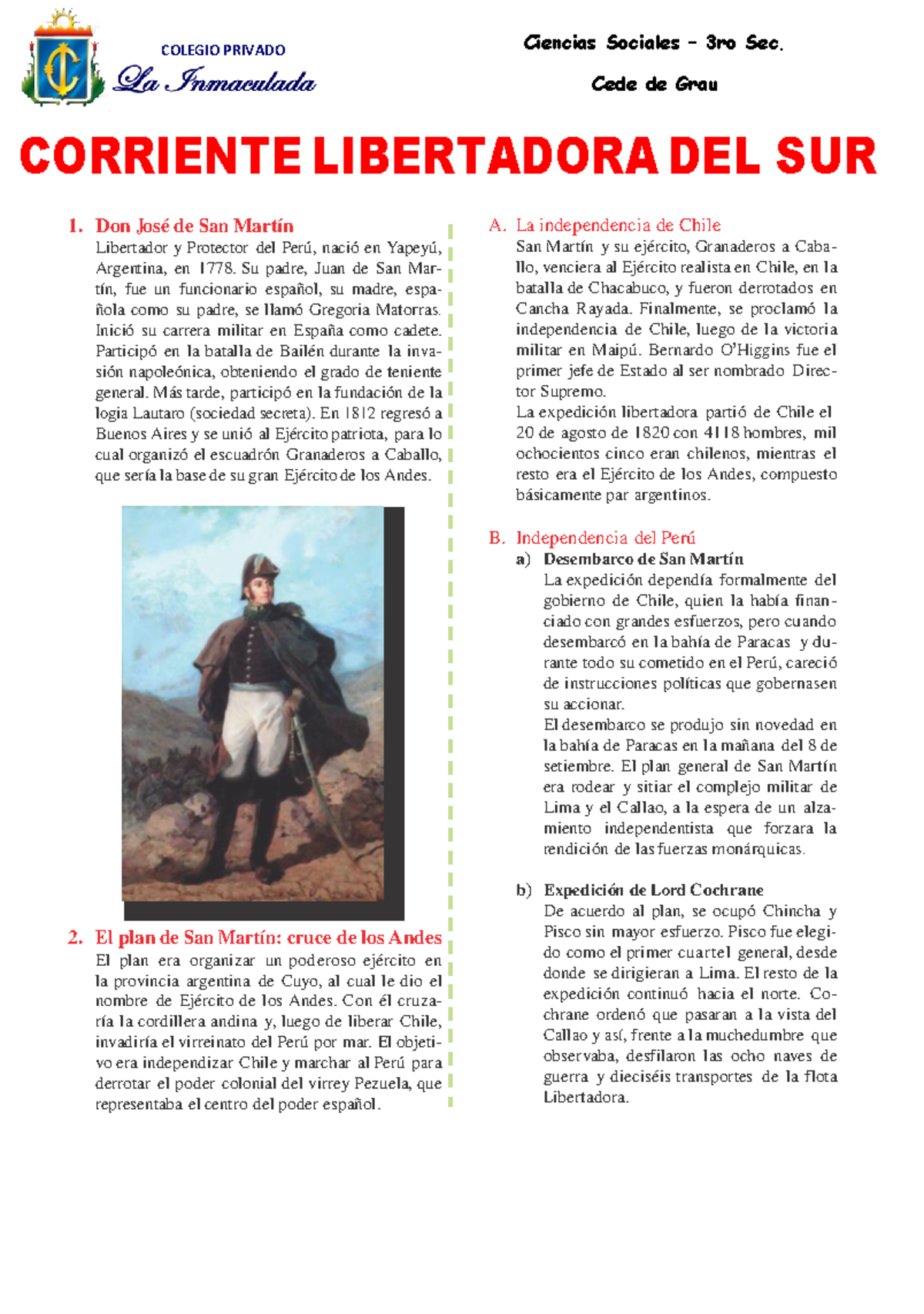 Corriente Libertadora del Sur - Cede de Grau CORRIENTE LIBERTADORA DEL ...