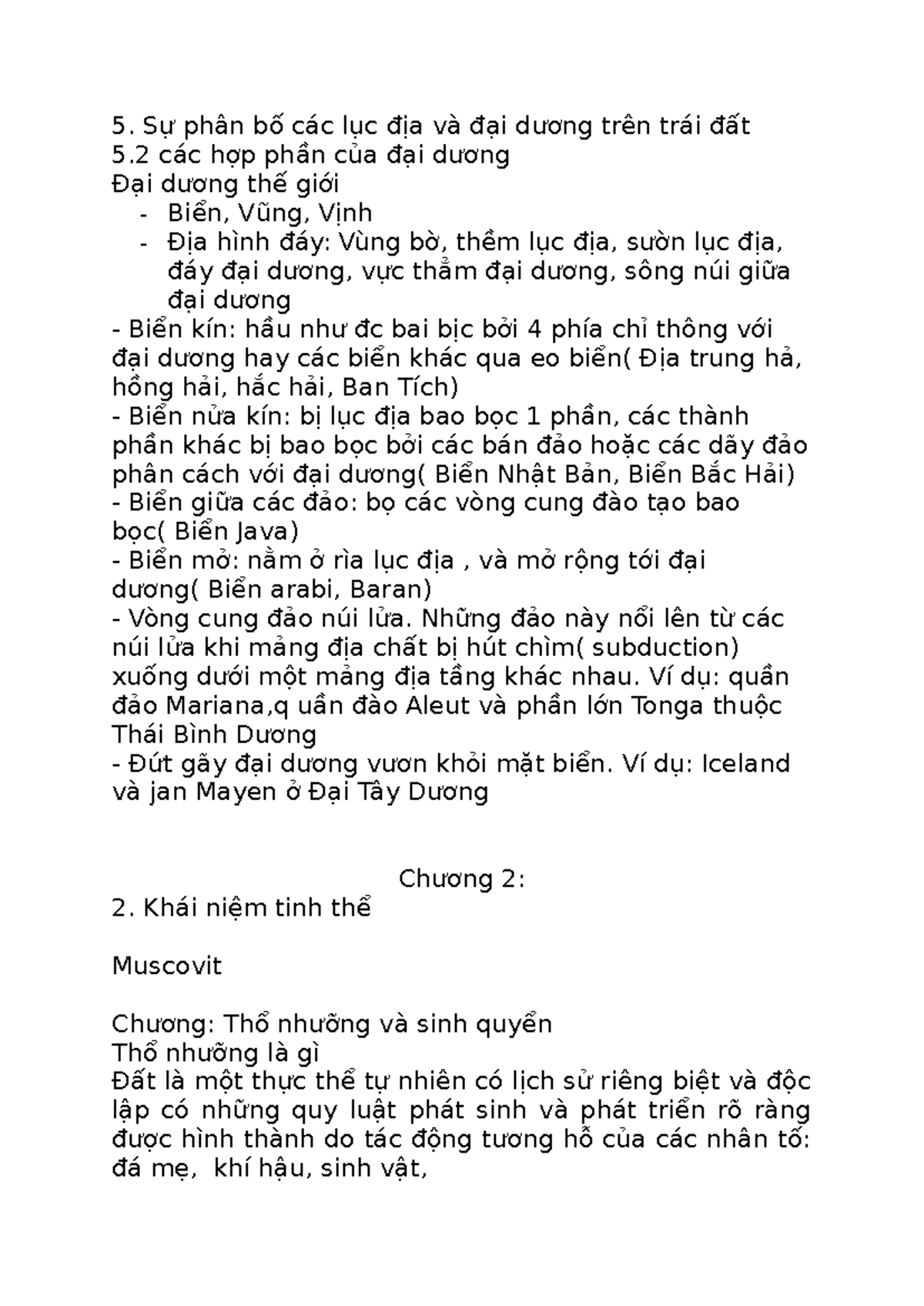 Khoa học trái đất và sự sống - Sự phân bố các lục địa và đại dương trên ...