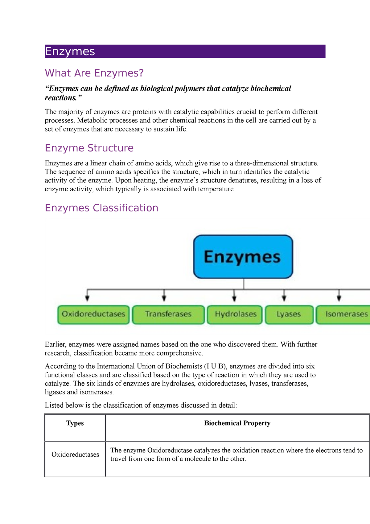 Enzymes - Enzymes What Are Enzymes? “Enzymes can be defined as ...