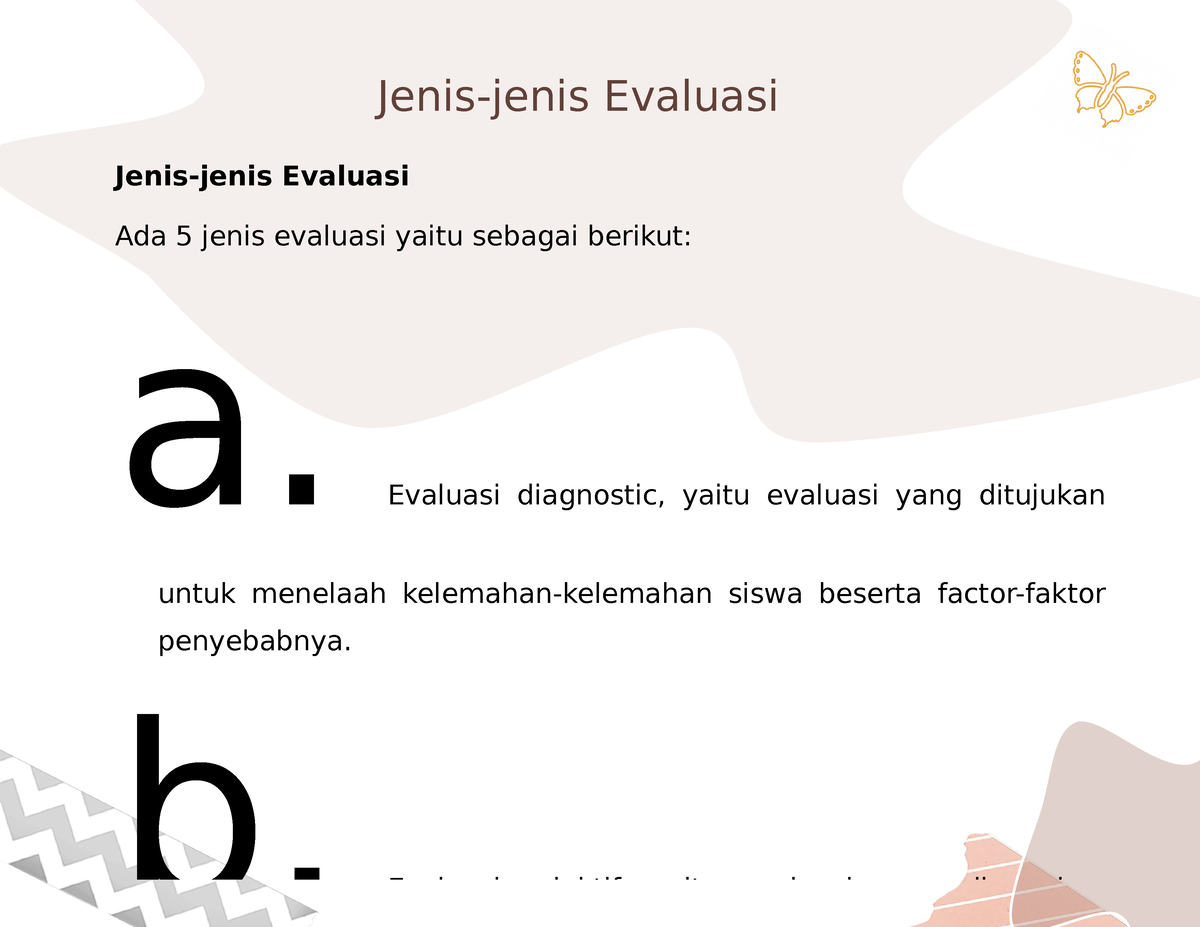 Jenis Jenis Evaluasi Strategi Belajar Mengajar Jenis Jenis Evaluasi