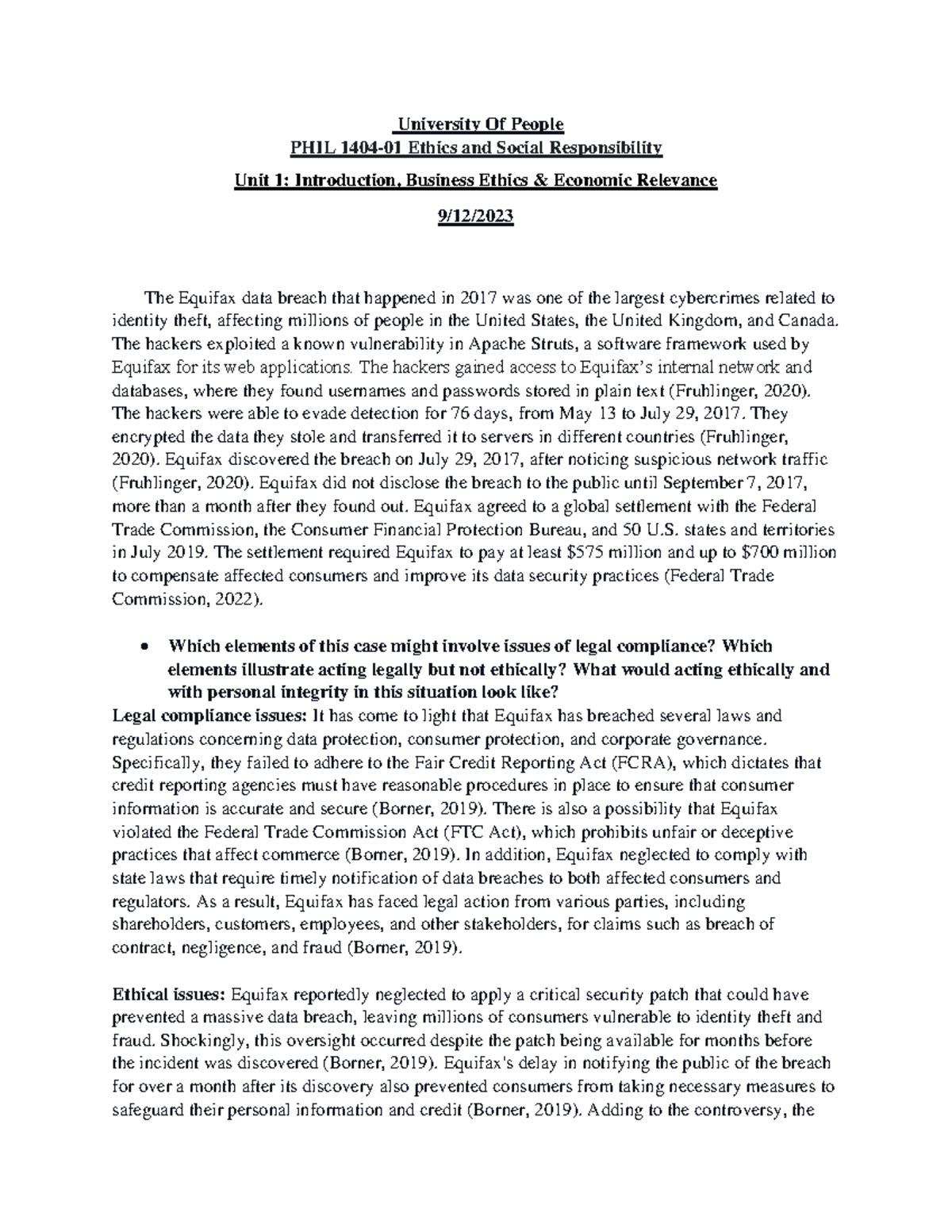 Written assignment unit 1 (1404) - University Of People PHIL 1404-01 ...