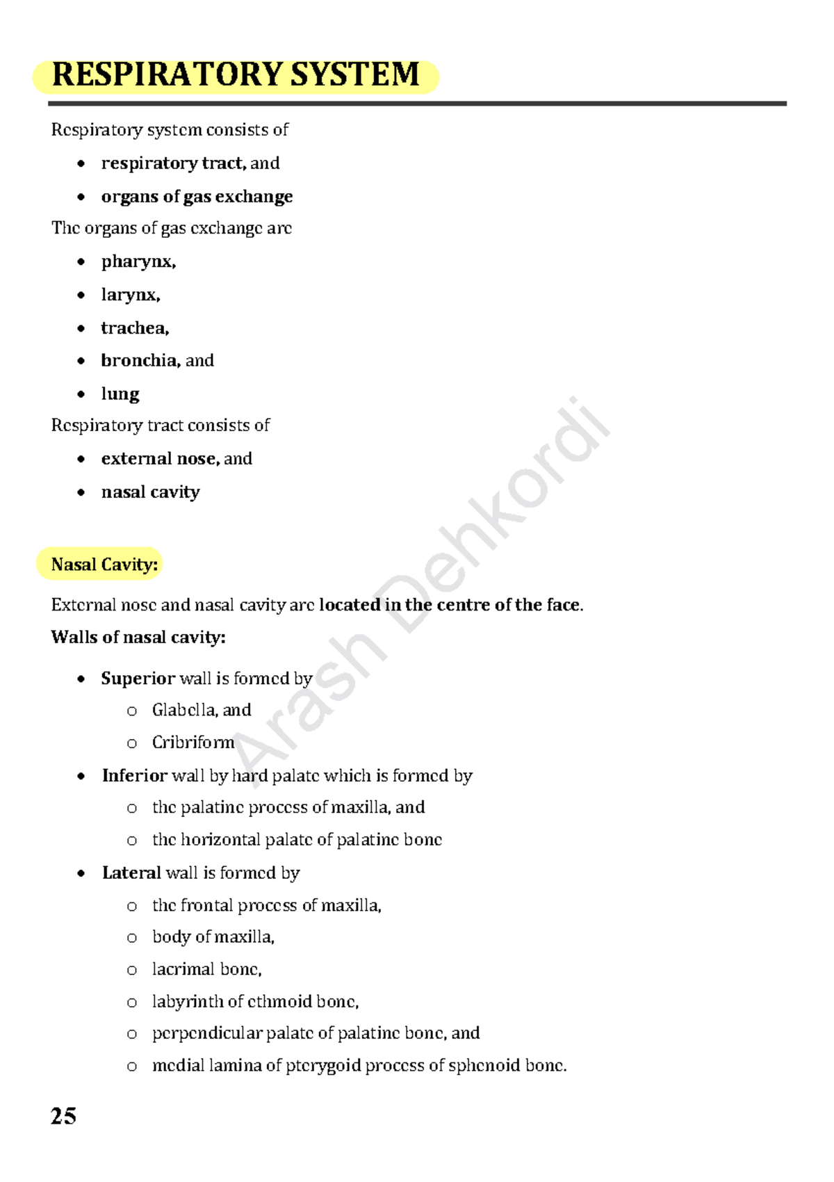 Respiratory system - Arash Dehkordi RESPIRATORY SYSTEM Respiratory ...