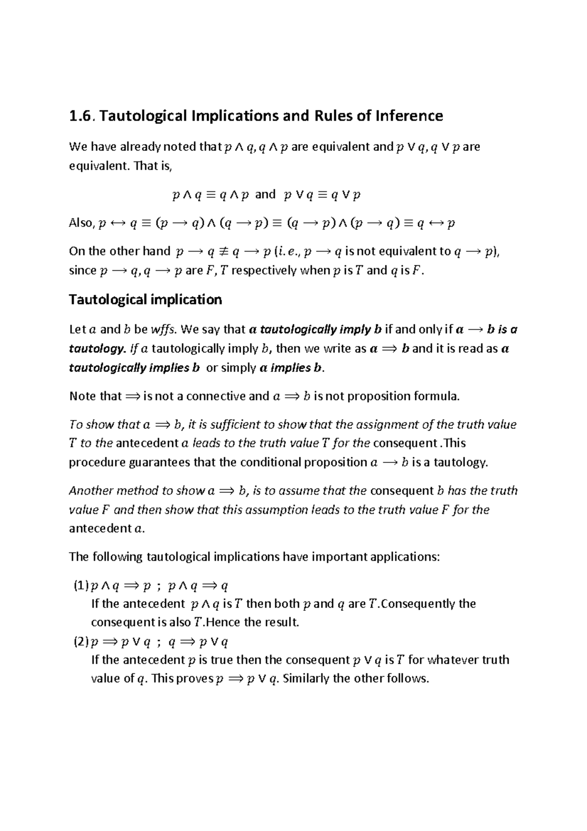 DOC-20240918-WA0016 - Tautology - 1. Tautological Implications and ...