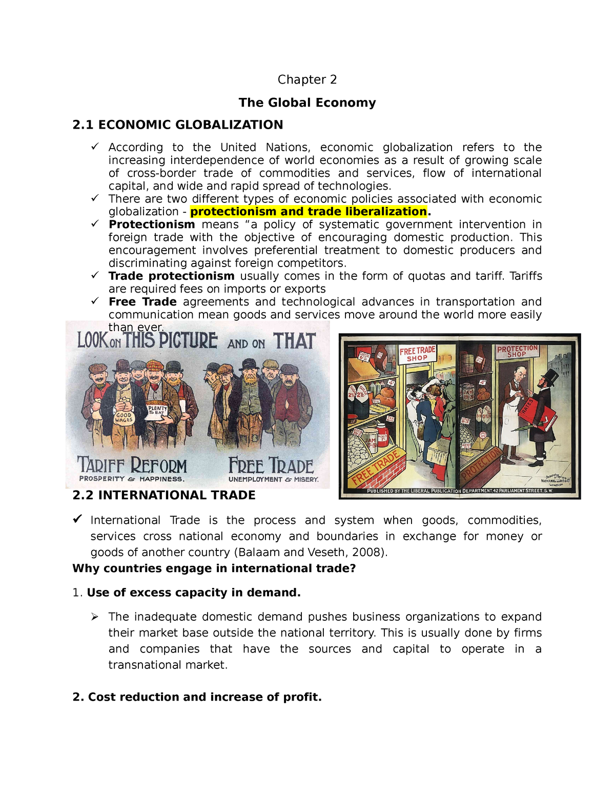 Chapter 2 THE Global Economy - Chapter 2 The Global Economy 2 ECONOMIC ...