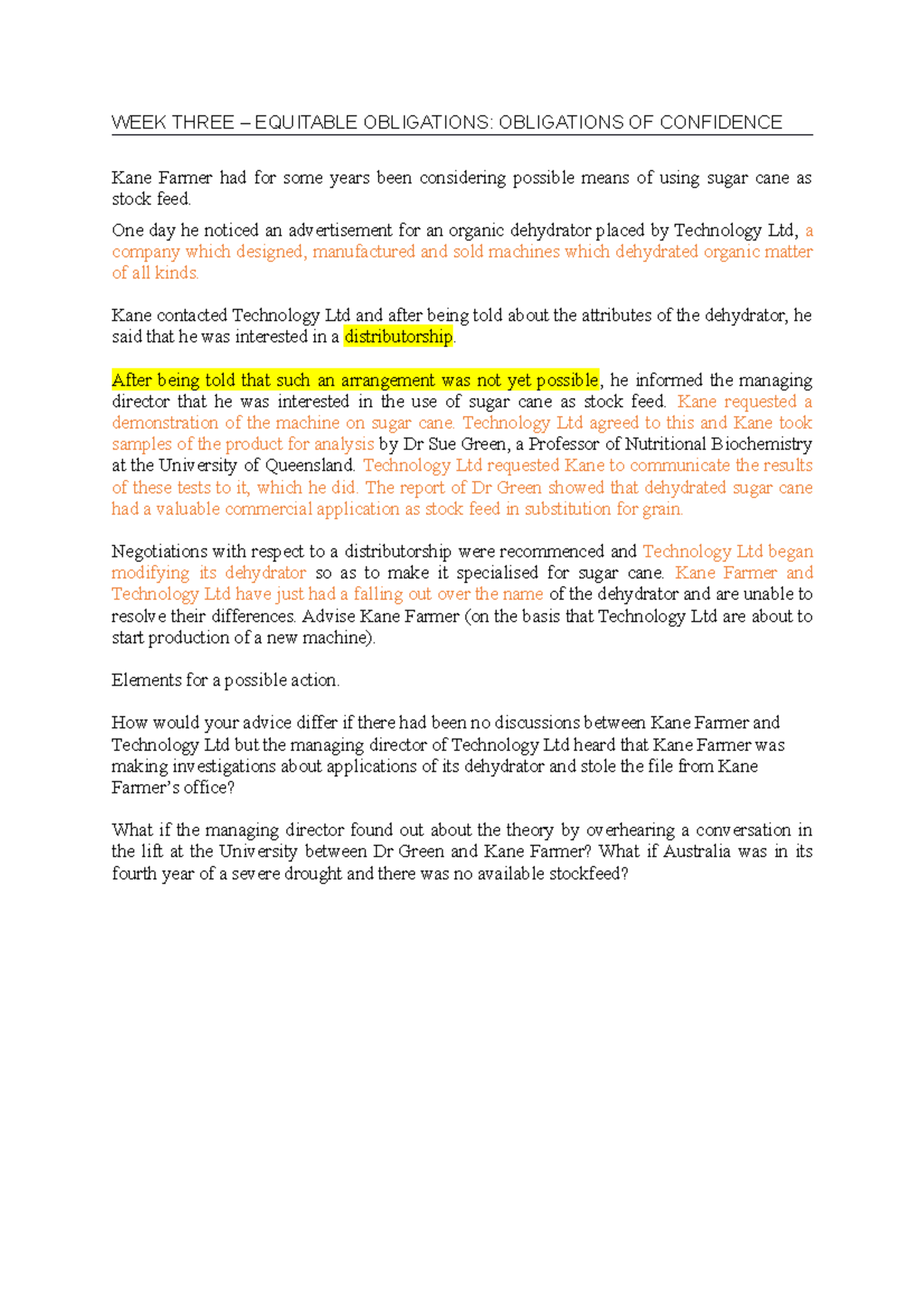 Week Three Questions Equity and Trust - LLB205 - QUT - StuDocu