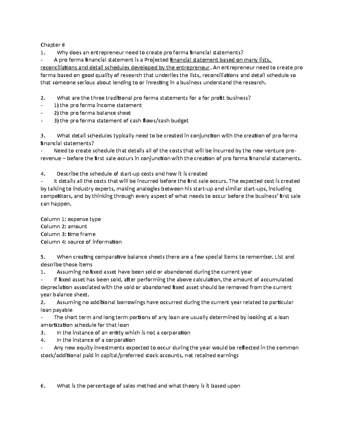 Chapter 6 homework - Chapter 6 Why does an entrepreneur need to create ...