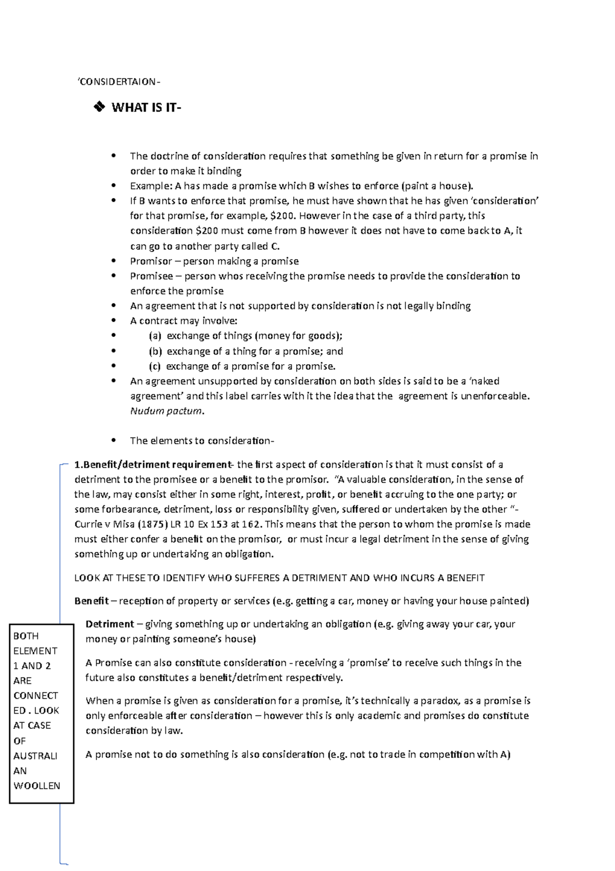 Consideration Notes - ‘CONSIDERTAION- WHAT IS IT- The Doctrine Of ...