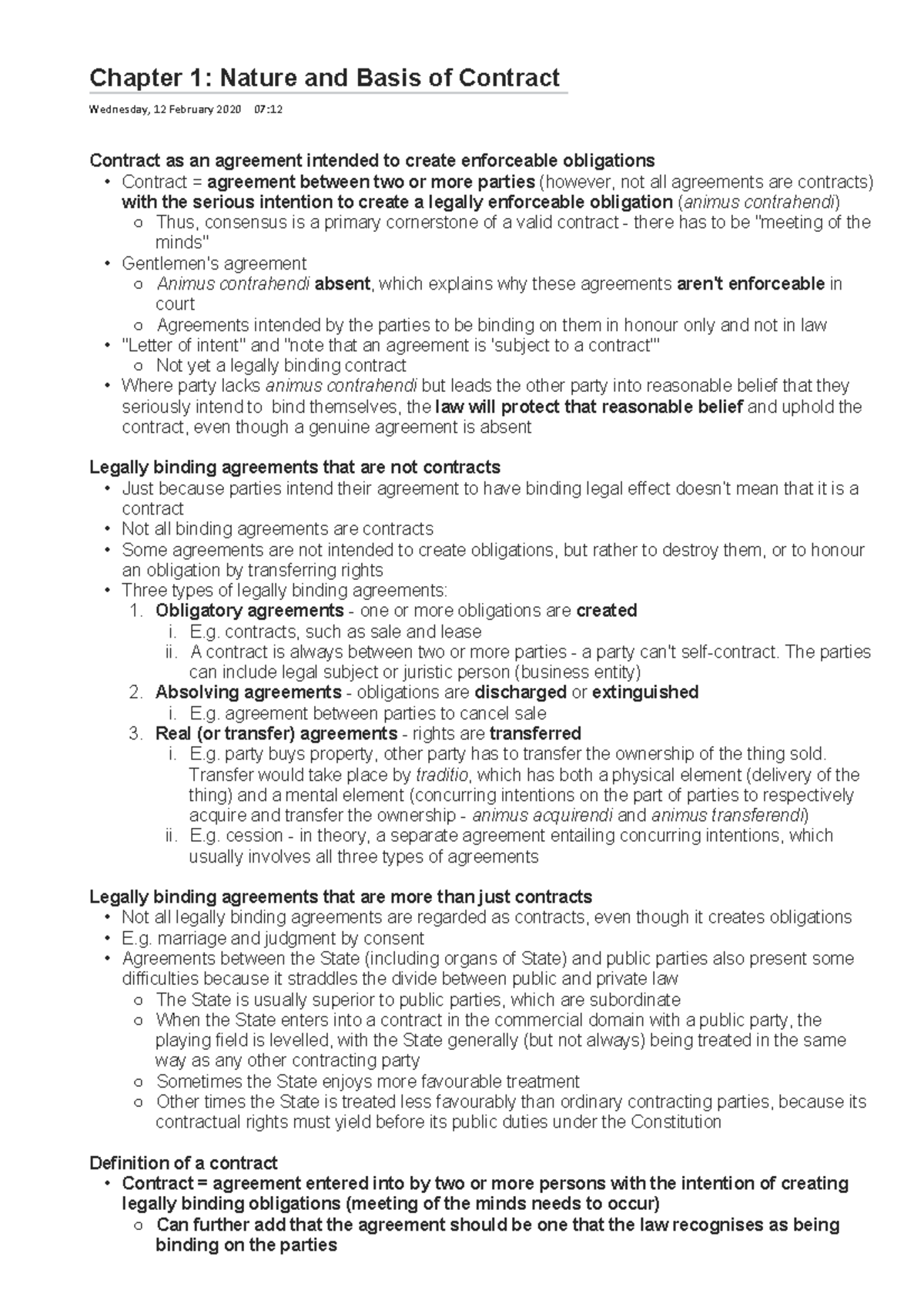 Chapter 1 - Nature and Basis of Contract - Warning: TT: undefined ...