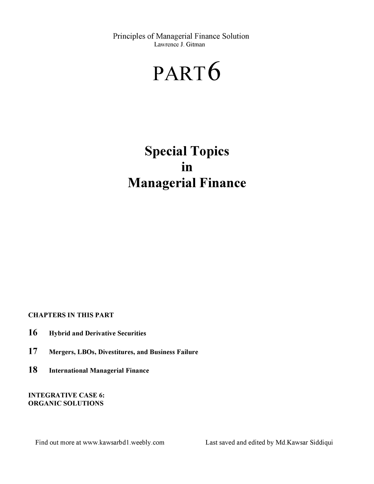 Chapter 16 - Principles of Managerial Finance Solution Lawrence J ...