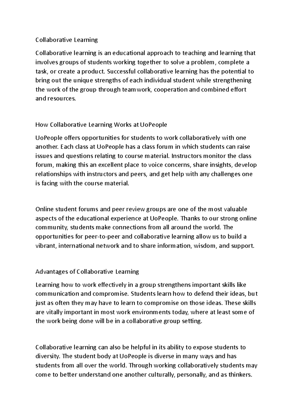 Note of online education strategy for study - Collaborative Learning ...