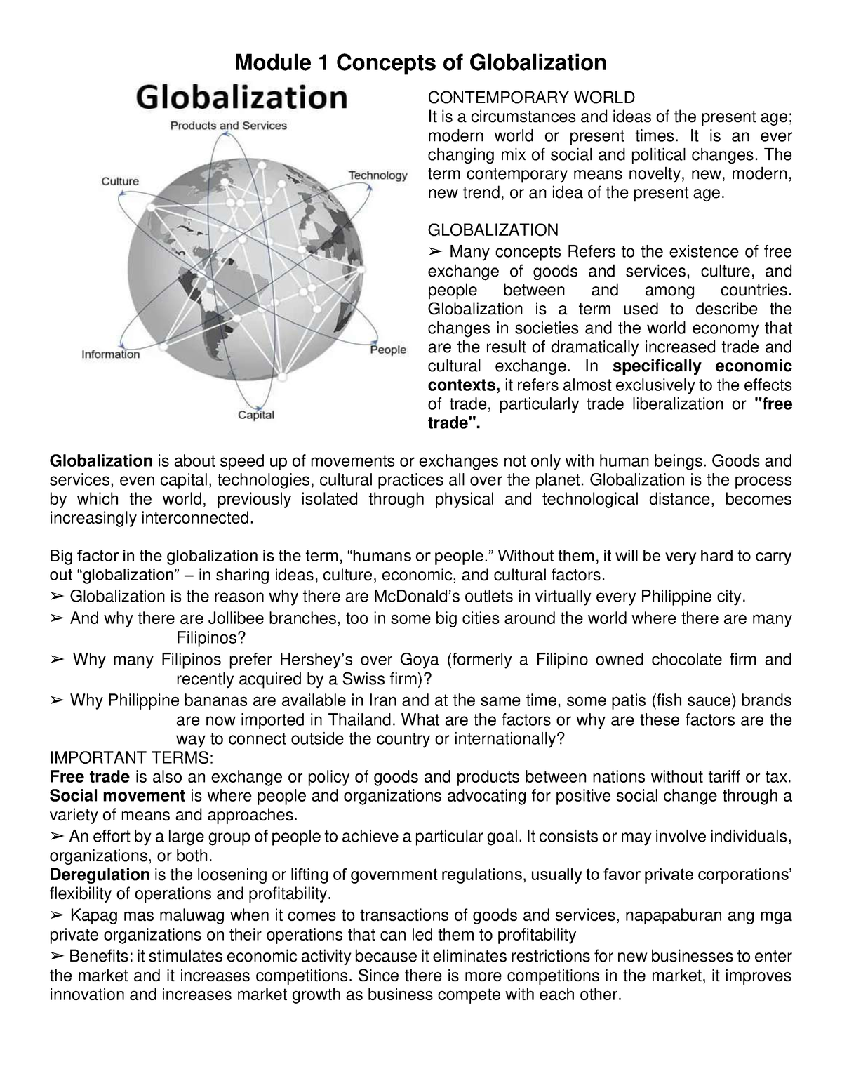 Module 1 Concepts Of Globalization - Module 1 Concepts Of Globalization ...